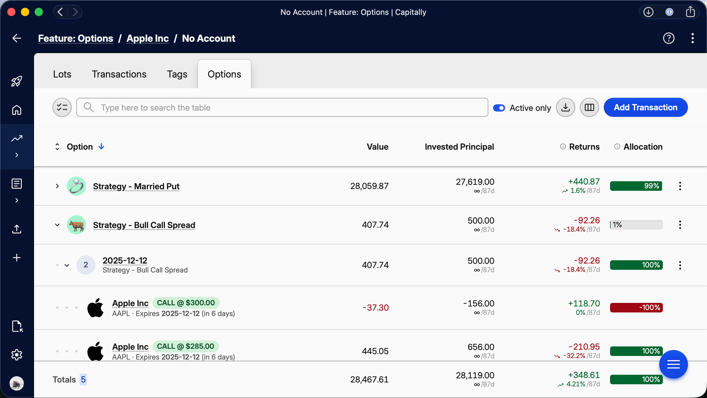 Stock Options Analysis & Portfolio Management - Capitally | Capitally